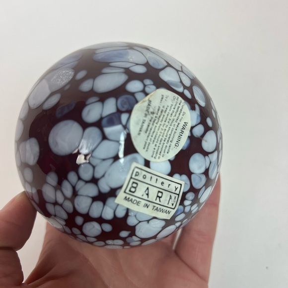 POTTERY BARN OIL DIFFUSER BLOWN GLASS 3" RED GLASS ORB BALL - Picture 4 of 8